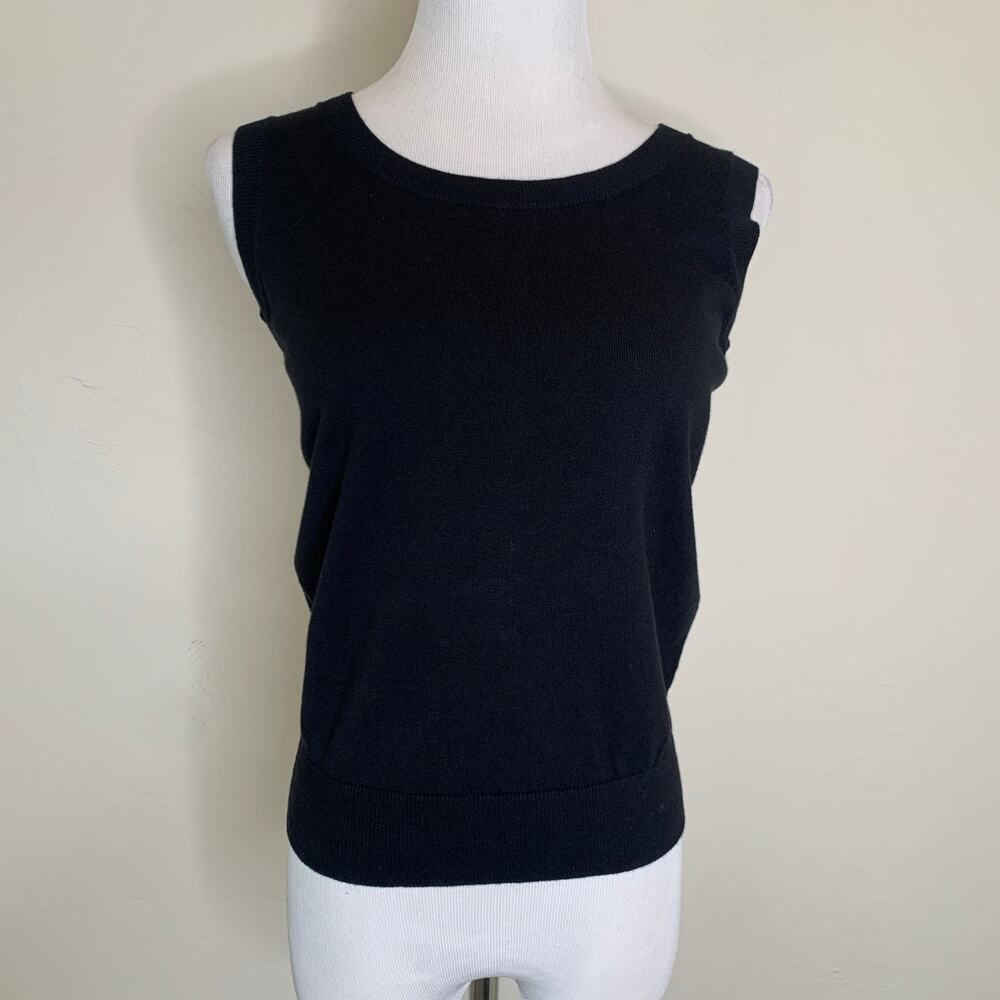 Talbots Petites Black Sweater Pima Cotton Sz Small